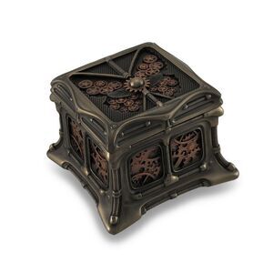 Steampunk Butterfly Bronze Finish Trinket Box Stash Box
